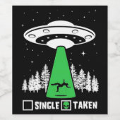 UFO, grappige ufo, vliegende saucer, buitenaardse Wijn Etiket (Enkel label)