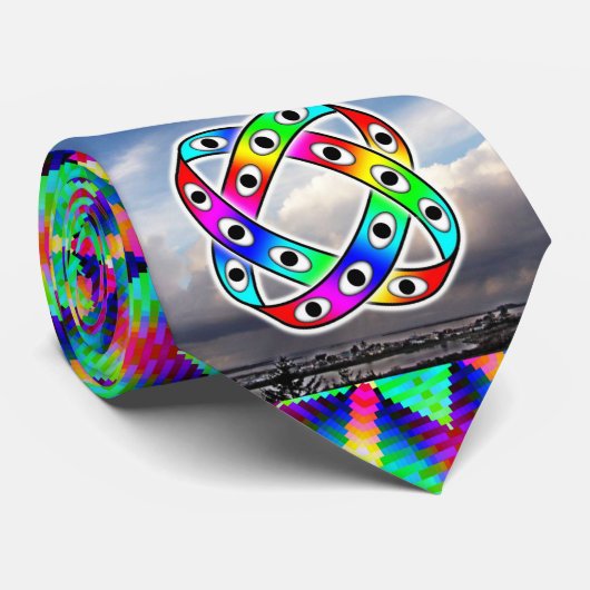 UFO groene ster Stropdas (Opgerold)