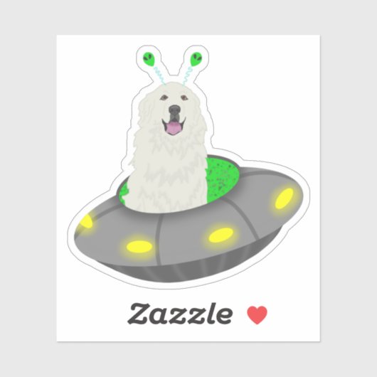 UFO Grote Pyreneeën Sticker (Vel)