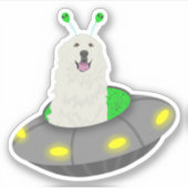UFO Grote Pyreneeën Sticker (Voorkant)