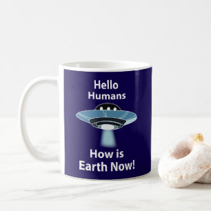UFO Hallo Mensen Hoe Is De Aarde Nu UFO Koffiemok