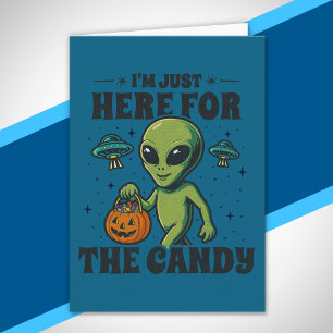 UFO Halloween Voor de Snoep Grappige Alien Kostuum Kaart