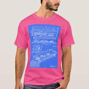 Ufo Hangar Blauwdruk T-shirt