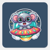 UFO Happy Koala Vierkante Sticker (Voorkant)