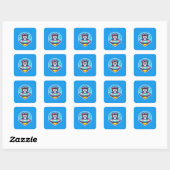 UFO Happy Penguin Vierkante Sticker (Vel)