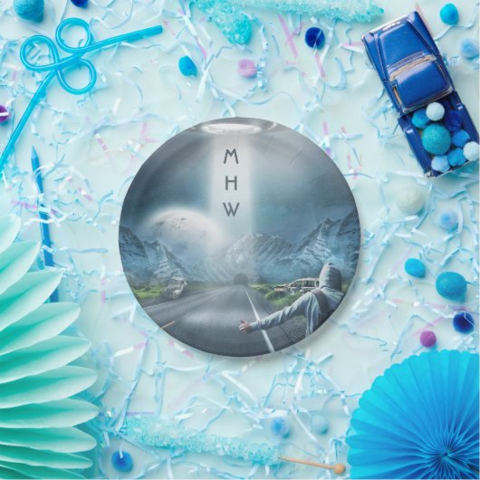 UFO Hitchhiker aangepast monogram bord (Feest)