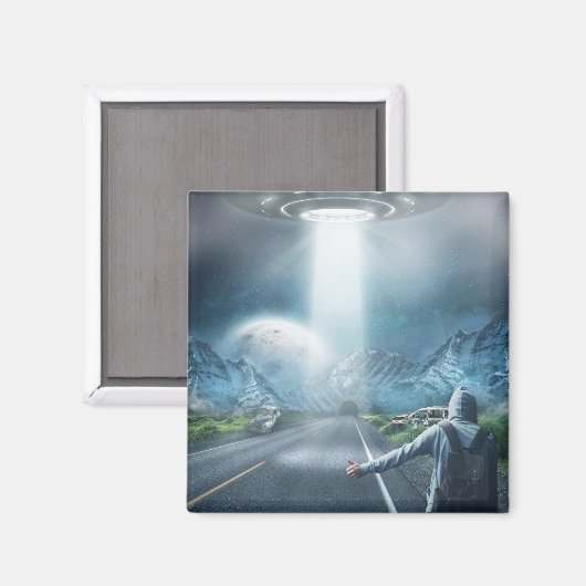 UFO Hitchhiker magnet (Voorkant / Achterkant)
