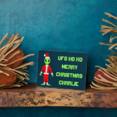 UFO Ho Father Christmas Alien Custom Name Fotoplaat (Zijkant)