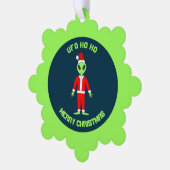 UFO Ho Father Kerstmis Buitenaards gebruik Ornament Kaart (Links)