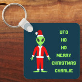 UFO Ho Father Kerstmis Buitenaards gebruik Sleutelhanger (Voorkant)