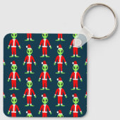 UFO Ho Father Kerstmis Buitenaards gebruik Sleutelhanger (Achterkant)