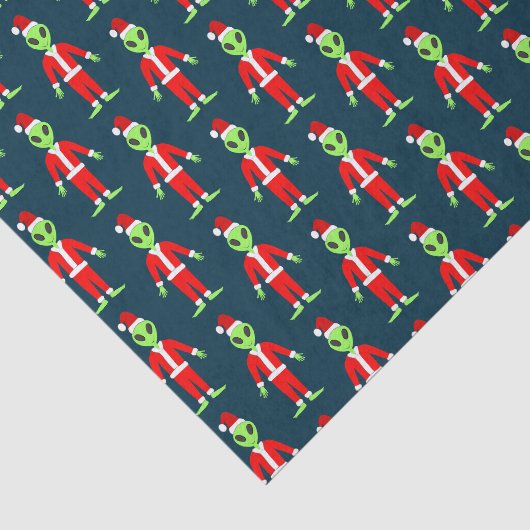 UFO Ho Father Kerstmis Buitenaards Patroon Tissuepapier (Detail)