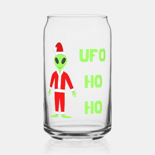 UFO Ho Vader Kerst Buitenaards Blikvorm Glas (Voorkant)