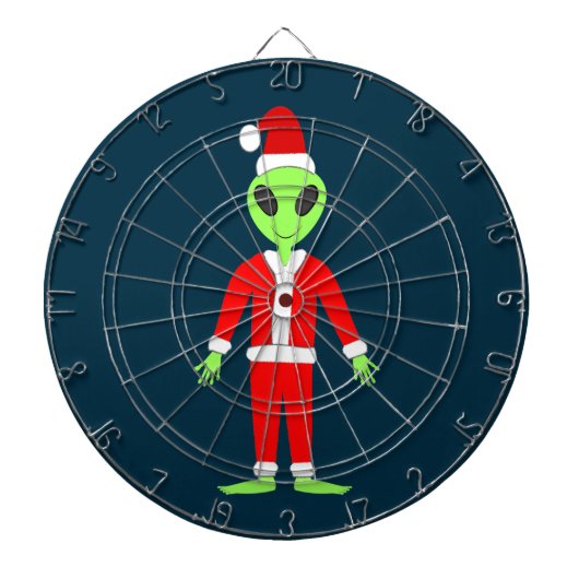 UFO Ho Vader Kerst Buitenaards Dartbord (Voorkant)