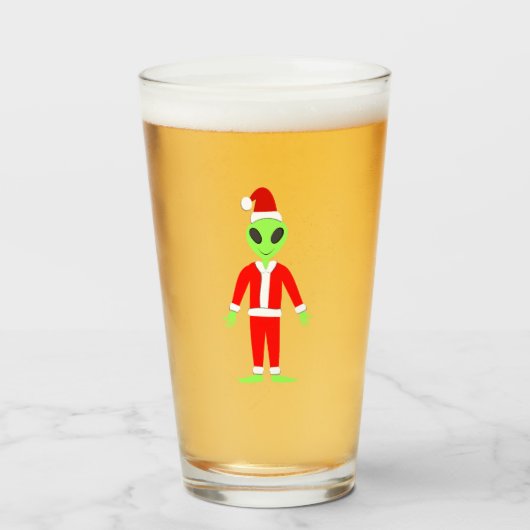 UFO Ho Vader Kerst Buitenaards Glas (Voorkant gevuld)
