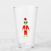 UFO Ho Vader Kerst Buitenaards Glas (Voorkant)