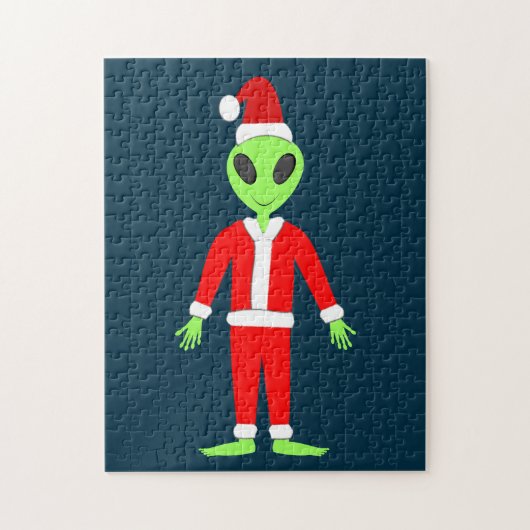 UFO Ho Vader Kerst Buitenaards Legpuzzel (Verticaal)