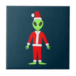 UFO Ho Vader Kerst Buitenaards Tegeltje