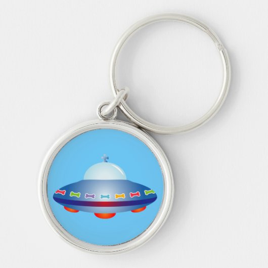 UFO hondenbotruimteschip Sleutelhanger (Voorkant)
