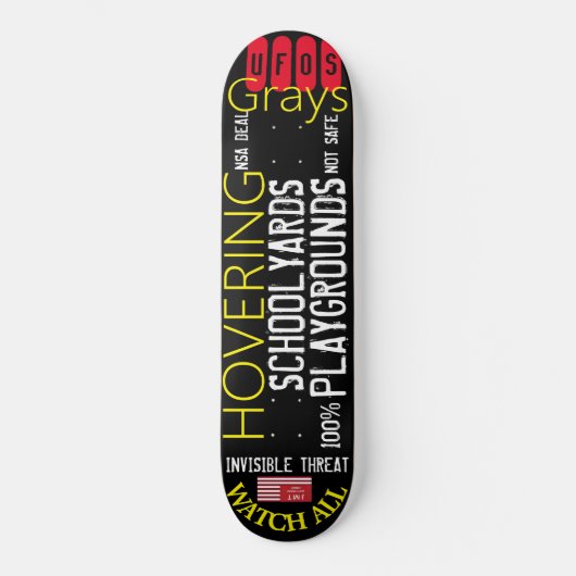 UFO HOVERING GRAYS Skateboard (Voorkant)