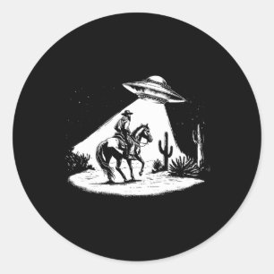 Ufo Howdy Alien Cowboy Halloween Kostuum Ufo Weste Ronde Sticker