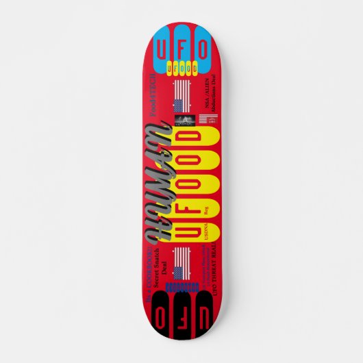 UFO HUMAN FOOD 7 3/4" Skateboard Deck (Voorkant)