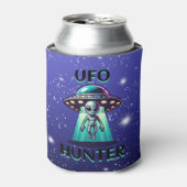 UFO Hunter | Ai Art met UFO en Alien Blikjeskoeler (Blikje Voorkant)
