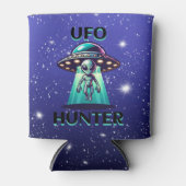 UFO Hunter | Ai Art met UFO en Alien Blikjeskoeler (Voorkant)