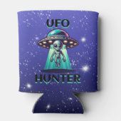 UFO Hunter | Ai Art met UFO en Alien Blikjeskoeler (Achterkant)