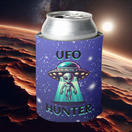 UFO Hunter | Ai Art met UFO en Alien Blikjeskoeler