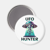 UFO Hunter | Ai Art met UFO en Alien Magneet (Voorkant / Achterkant)