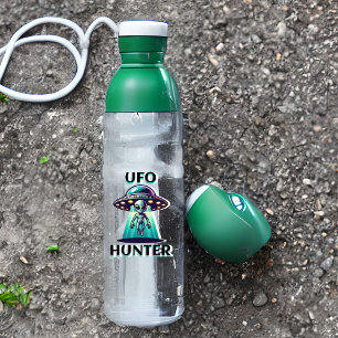 UFO Hunter Ai Art met UFO en Alien Sticker