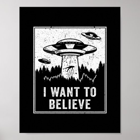 UFO Hunter Ik wil Retro P geloven Poster (Voorkant)