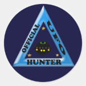 UFO Hunter Ronde Sticker (Voorkant)