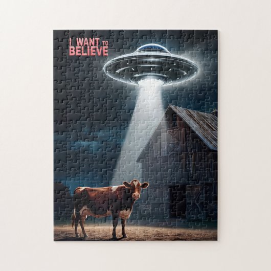 UFO "Ik wil geloven" Puzzel - Alien Jigsaw Legpuzzel (Verticaal)