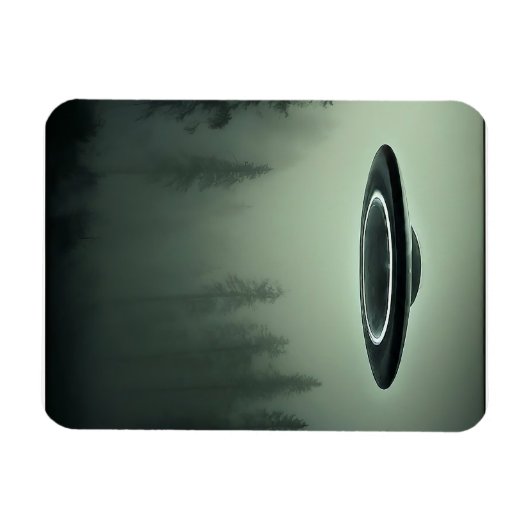 UFO in de mist Magneet (Horizontaal)