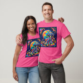 UFO in de psychedelische ruimte T-shirt (Unisex)