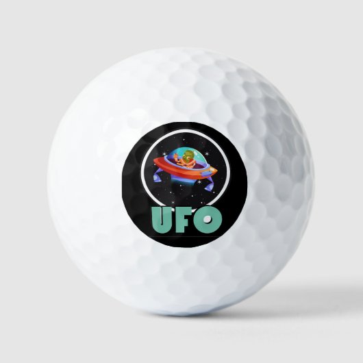 UFO in de ruimte Golfballen (Voorkant)