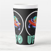 UFO in de ruimte Latte Mok (Voorkant)