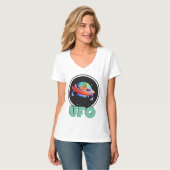 UFO in de ruimte T-shirt (Voorkant volledig)