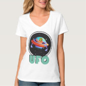 UFO in de ruimte T-shirt (Voorkant)
