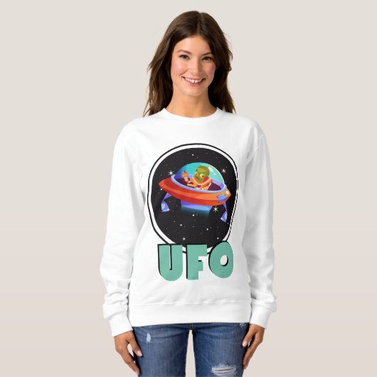 UFO in de ruimte Trui (Voorkant volledig)