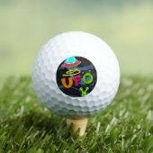 Ufo in de ruimte zegt hallo golfballen (Insitu Shirt)
