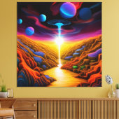 UFO in Fantasy World Canvas Afdruk (Insitu (Woonkamer))
