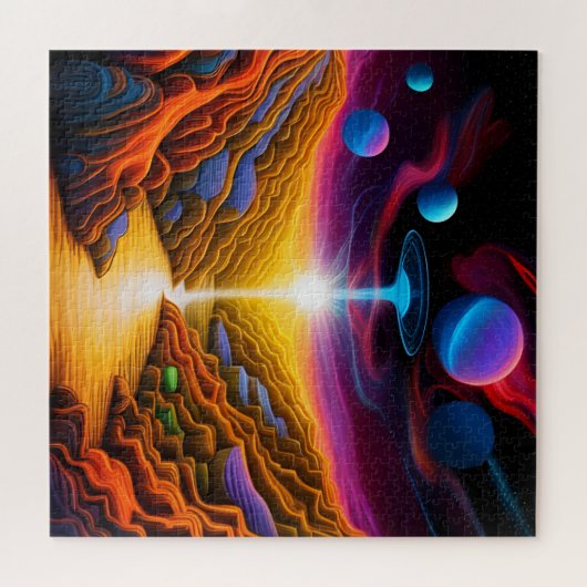 UFO in Fantasy World Legpuzzel (Horizontaal)