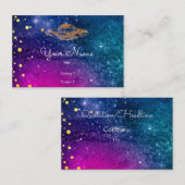 UFO in het paarse sterrenstelsel Visitekaartje (Voorkant / Achterkant)
