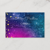 UFO in het paarse sterrenstelsel Visitekaartje (Achterkant)