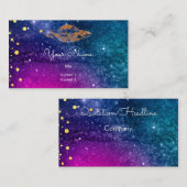 UFO in het paarse sterrenstelsel Visitekaartje (Voorkant / Achterkant)