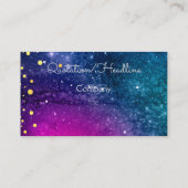 UFO in het paarse sterrenstelsel Visitekaartje (Achterkant)