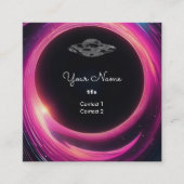 UFO in het zwarte gat Vierkante Visitekaartje (Voorkant)